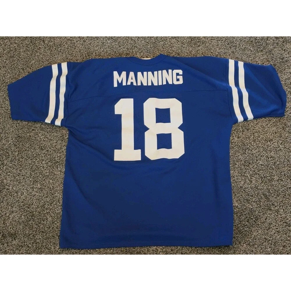 Rare Vintage LOGO ATHLETIC Peyton Manning Indianapolis Colts Jersey 90s Blue L